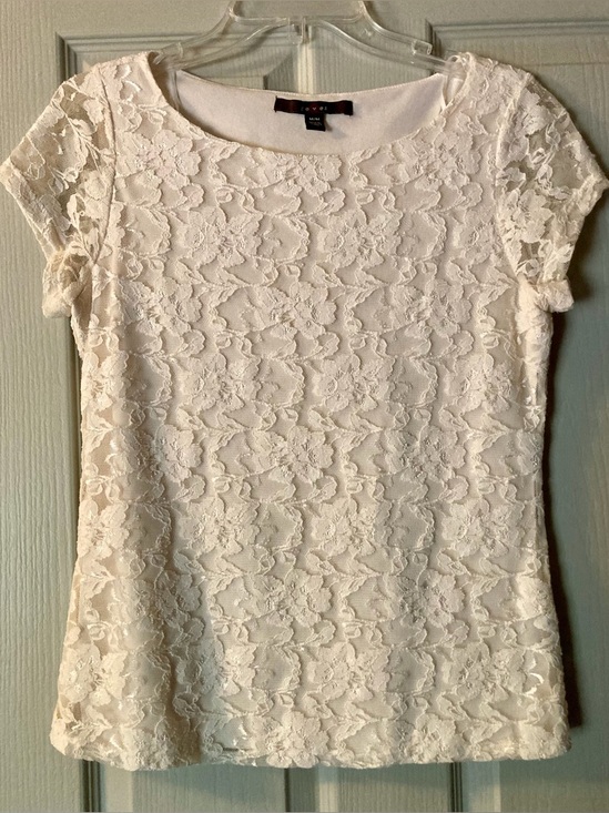 Fever Tops - Fever White Lace Short Sleeve Top
